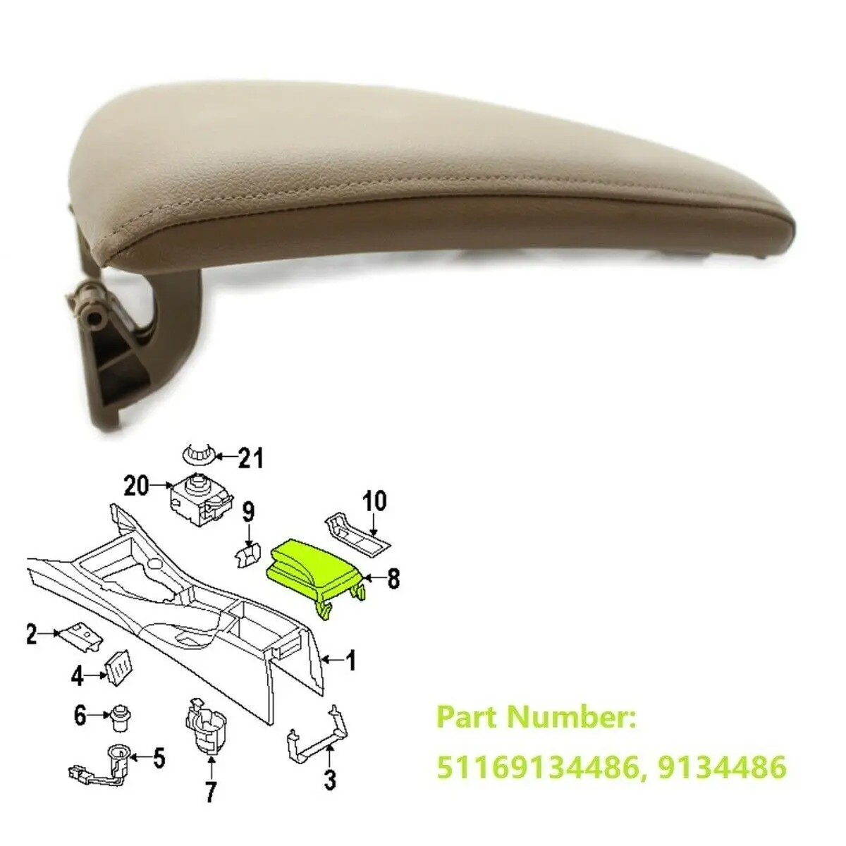 

Кожаный подлокотник, центральный ящик, крышка консоли, подходит для BMW 3 серии E90 E91 E92 E93 2005-2013, бежевый-Y79A