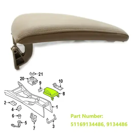 가죽 팔걸이 센터 박스 콘솔 뚜껑 커버-BMW 3 시리즈 E90 E91 E92 E93 2005-2013 Beige-Y79A