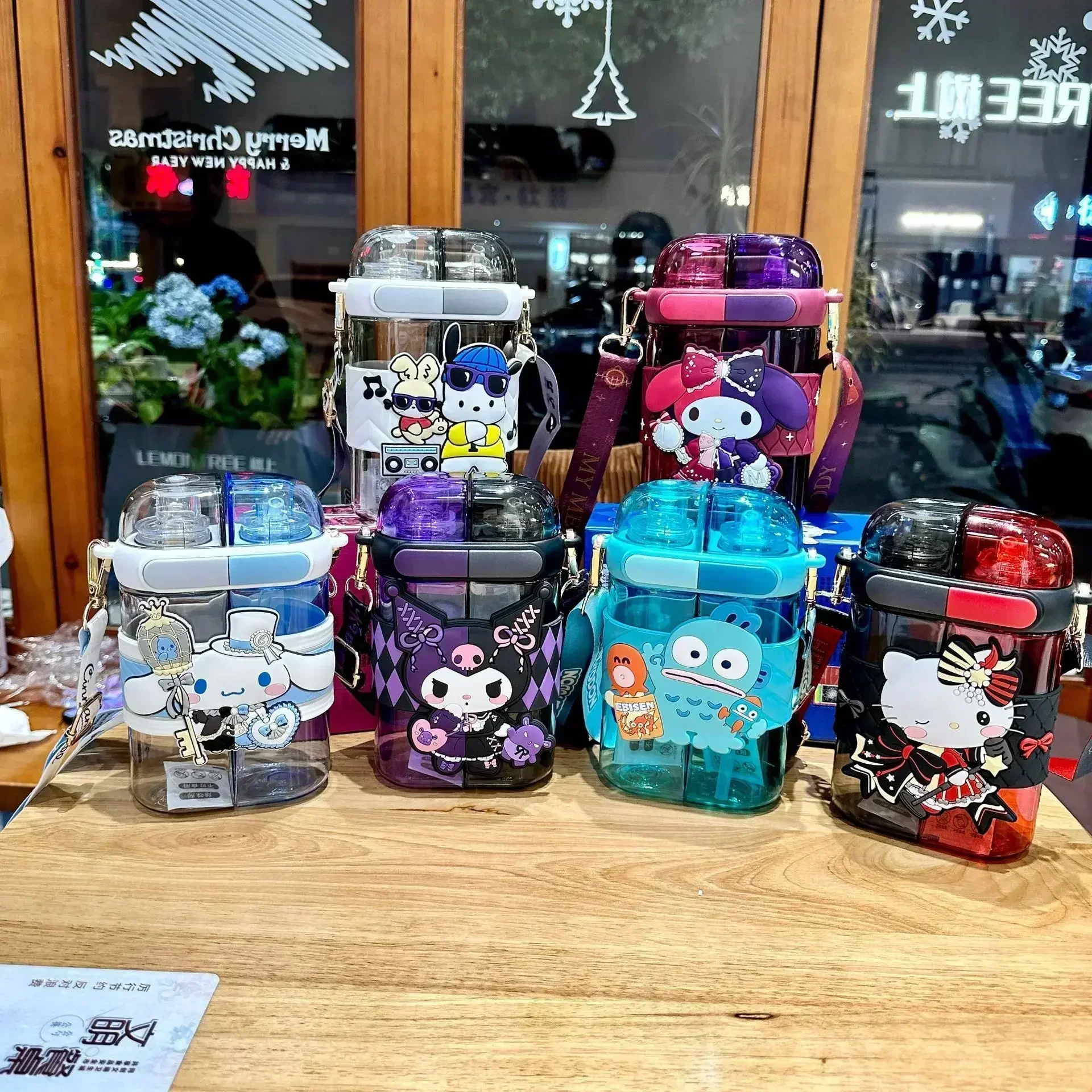 

Sanrio Hello Kitty My Melody Kuromi Cartoon Water Cup Students Tritan Double Drinking Kettle Women's Portable Straw Water Bottle