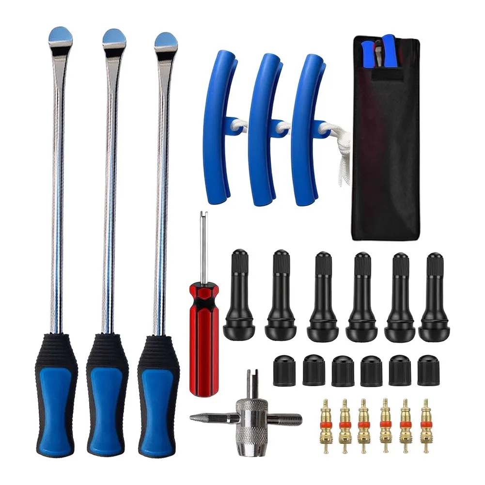 For motorcycle Tire Scoop Kit 375mm with Hardened Steel Construction Rim Protectors Valve Accessories and Integrated Valve Tools