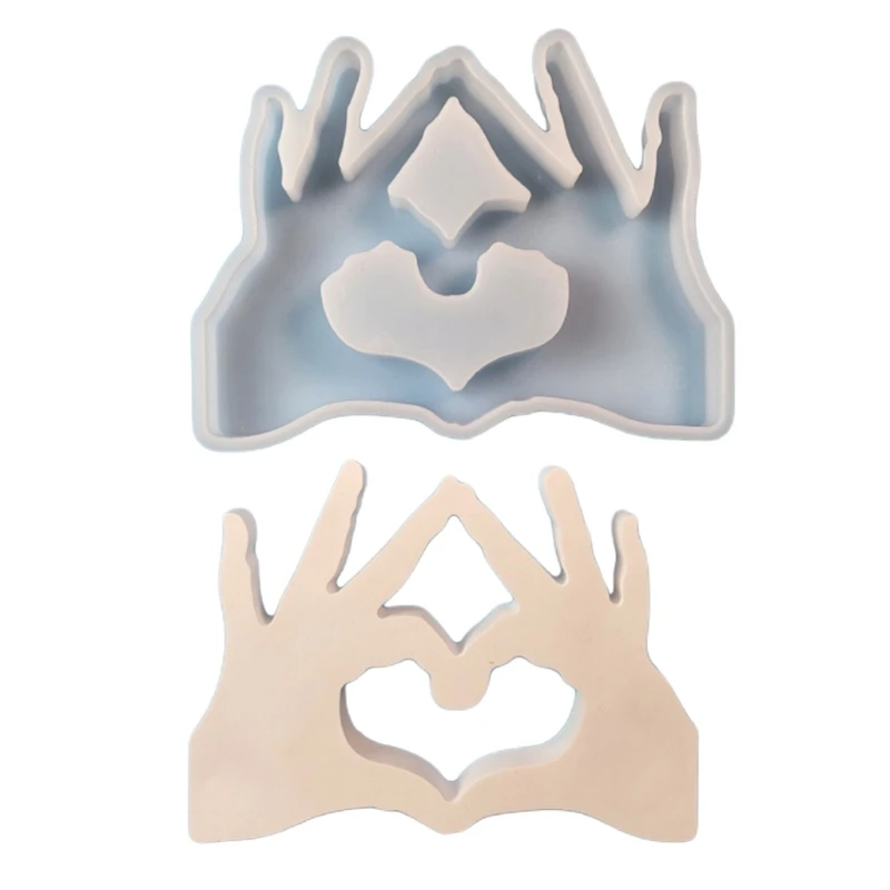 Stampi in resina con gesto del cuore della mano per realizzare decorazioni per portacandele, decorazioni con fondente, dolci,
