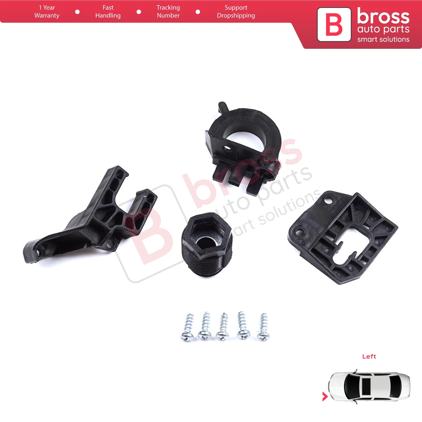 

BHL567-1 Headlight Holder Mount Repair Bracket Tab Set Left Side for Audi A4 B9 8W 8W5 8WD 8W2 8WC 2016-On 8W0998121