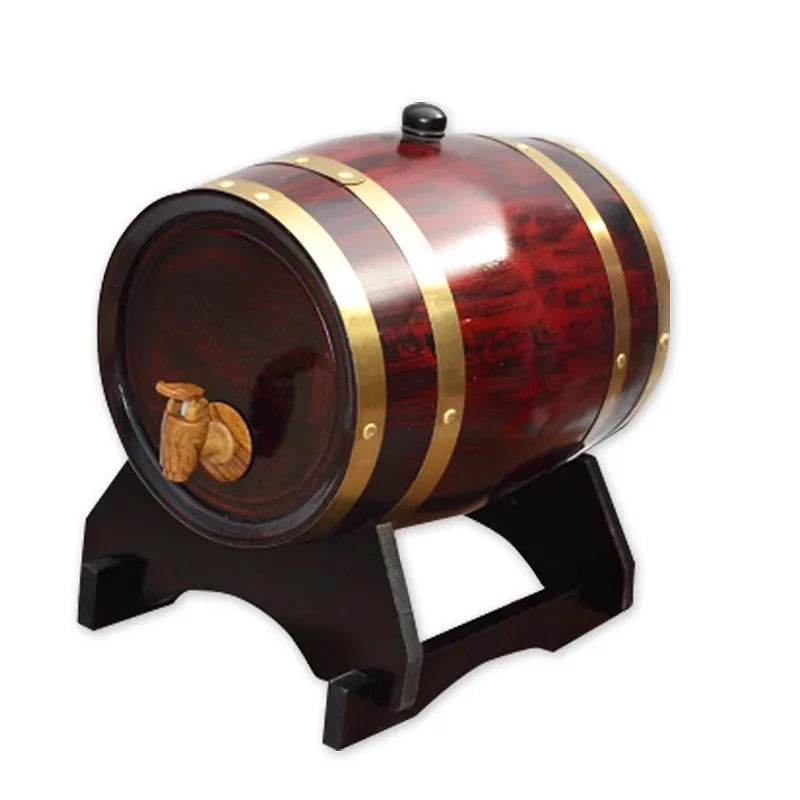 3L Wood Wine Barrel Vintage Oak Beer Brewing Accessories Whiskey Storage Container Home Decoration Wine Bar Tools