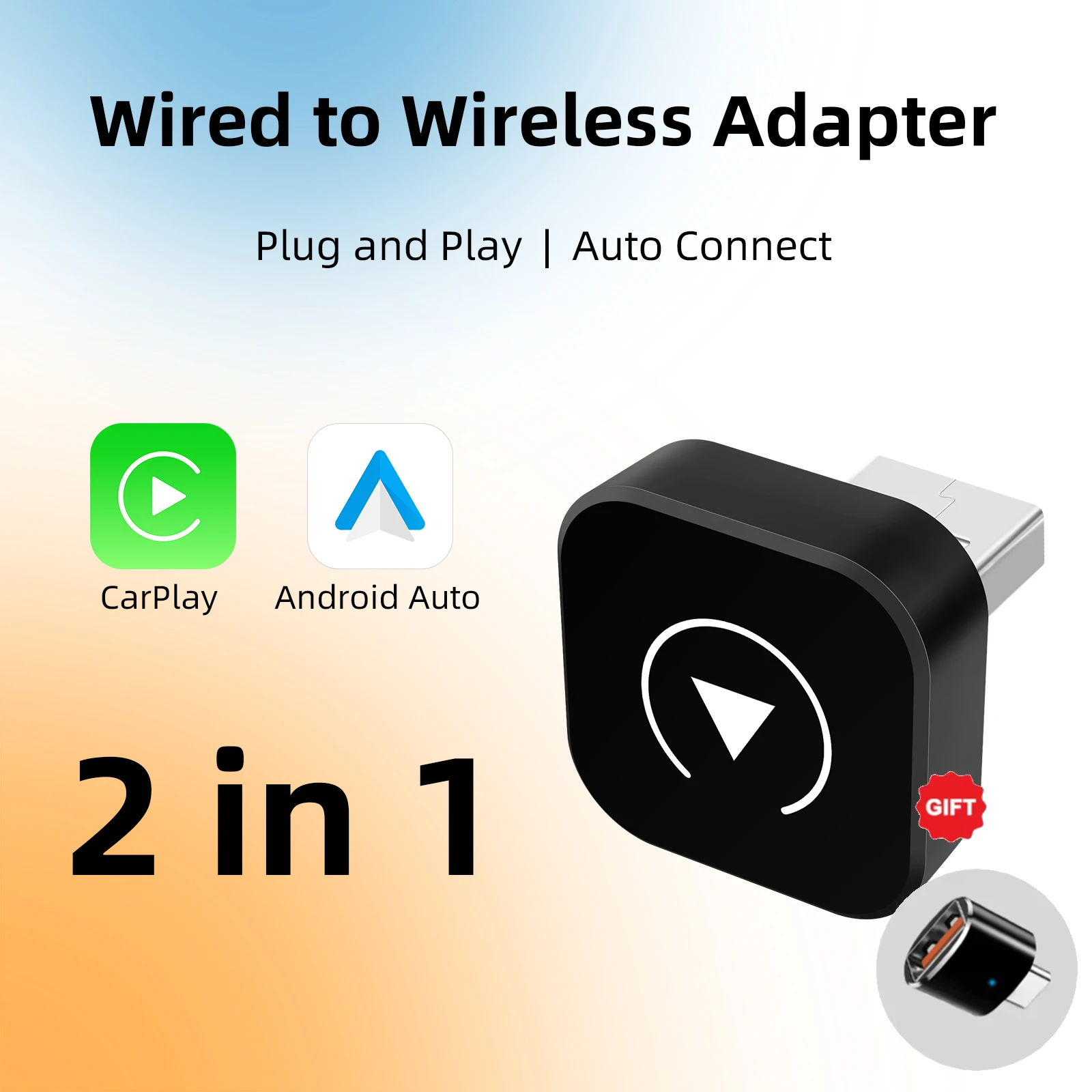 adaptador-2-em-1-sem-fio-carplay-android-auto-–-wifi-58ghz-plug-play-para-carros-com-fio-de-fabrica-design-compacto-atualizacao-ota
