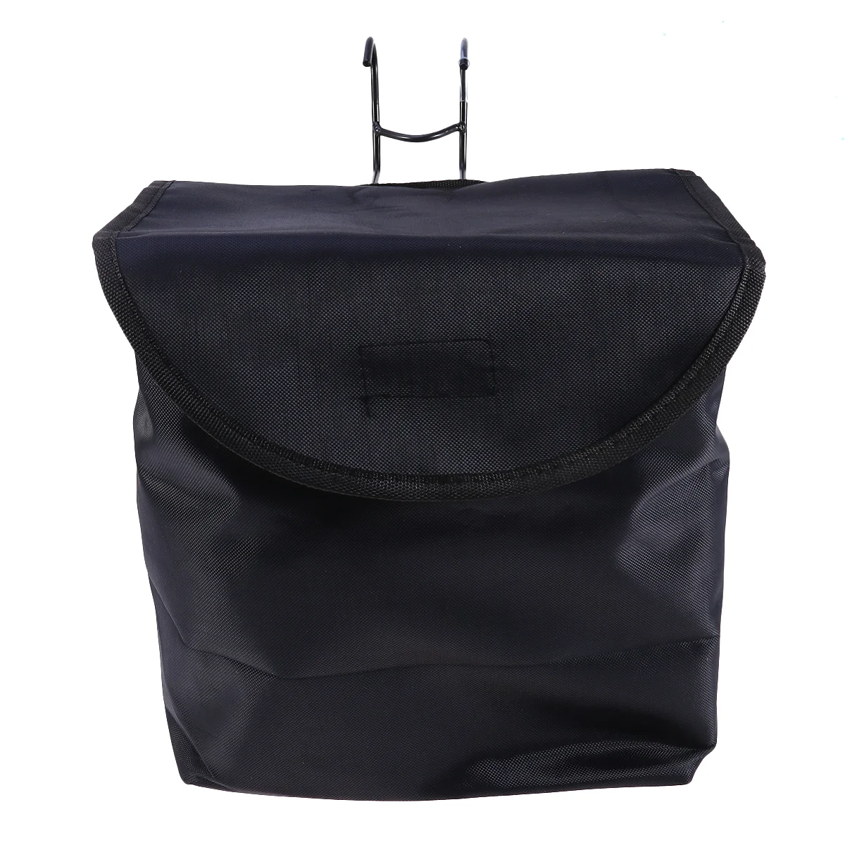 

1PC Canvas Basket Foldable Front Hanging Storage Carrier Bag with Cover for Cycling (Black)