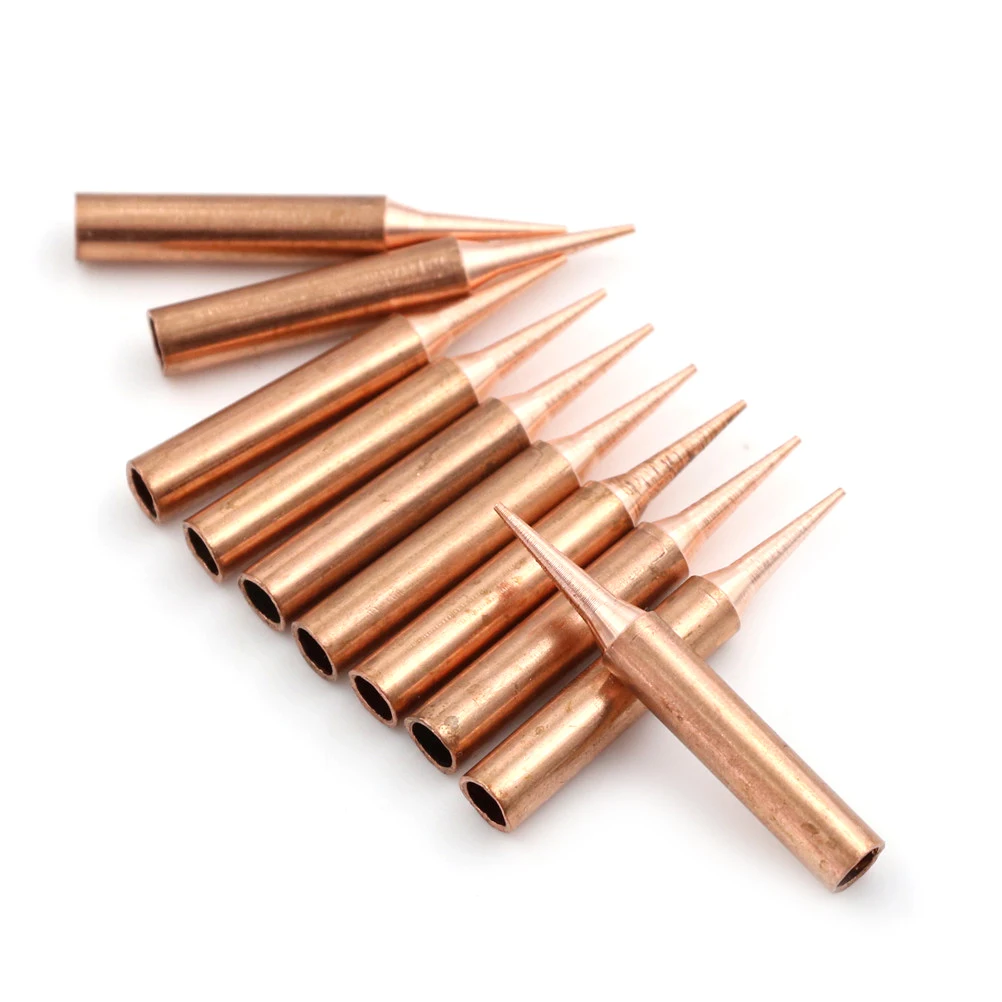 10Pcs/pack High Quality 6.7mm 900M-T-I Soldering Tips Pure Copper Low Temperature Soldering Iron 936 Soldering