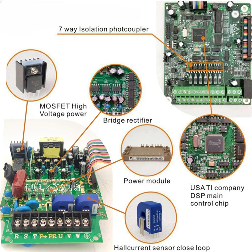 HuanYang 2.2KW 110V/220V DC/AC Inverters Drive Frequency Converter VFD Inverter