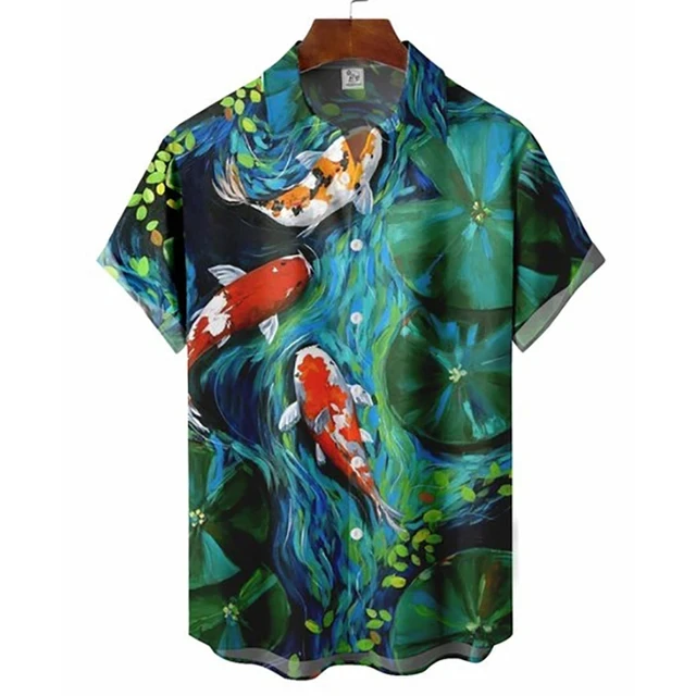 Fashion Hot Selling Harajuku Hawaiian Casual Flower men's Shirt Octopus 3D Printing Summer Cool Short Sleeved men's Casual Shirt