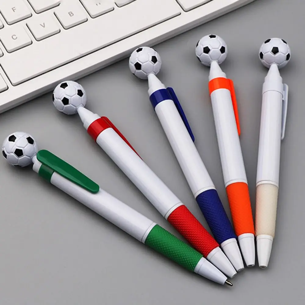 

5 Pcs/Bag Party Gift Cute Football Ballpoint Pen Multi-use Soccer Shape Writing Pens Durable Portable Ink Pens Note Taking