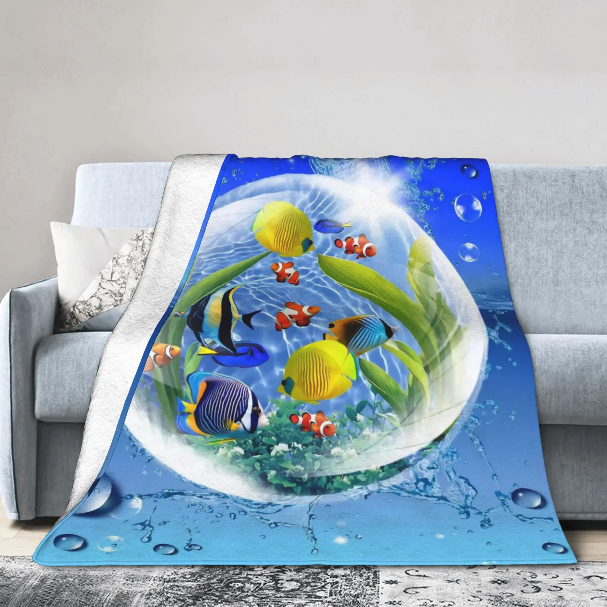 Electronic Y2K Frutiger Aero Knitted Blanket  Flannel Throw Blankets Summer Air Conditioning Portable Soft Warm Bedspread
