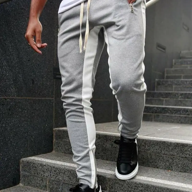 New High Street Patterned Casual Sports Running Pants mid Waist Loose Fit Long Trousers Color Blo Design Summer Cotton