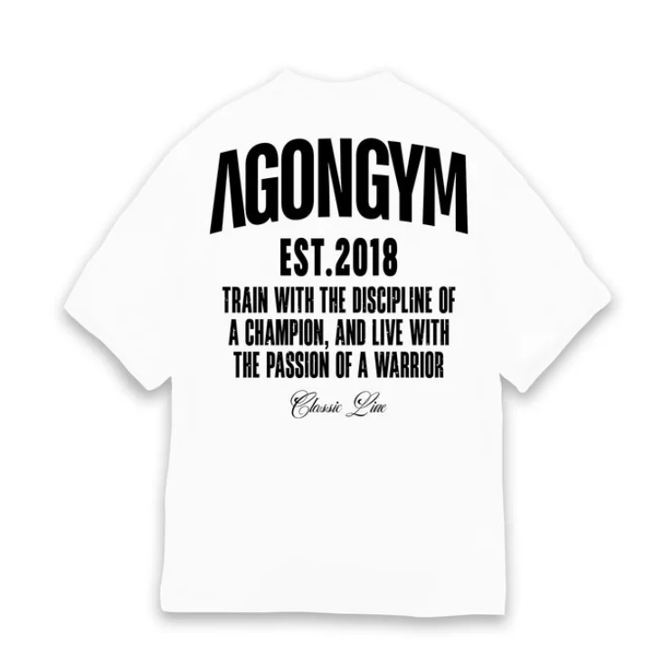 AGONGYM New Fashion Trend Men T-shirt Sports Cotton Short Sleeves Loose Shirts Bodybuilding Fitness Comfortable Slim Fit Tee Top image 4