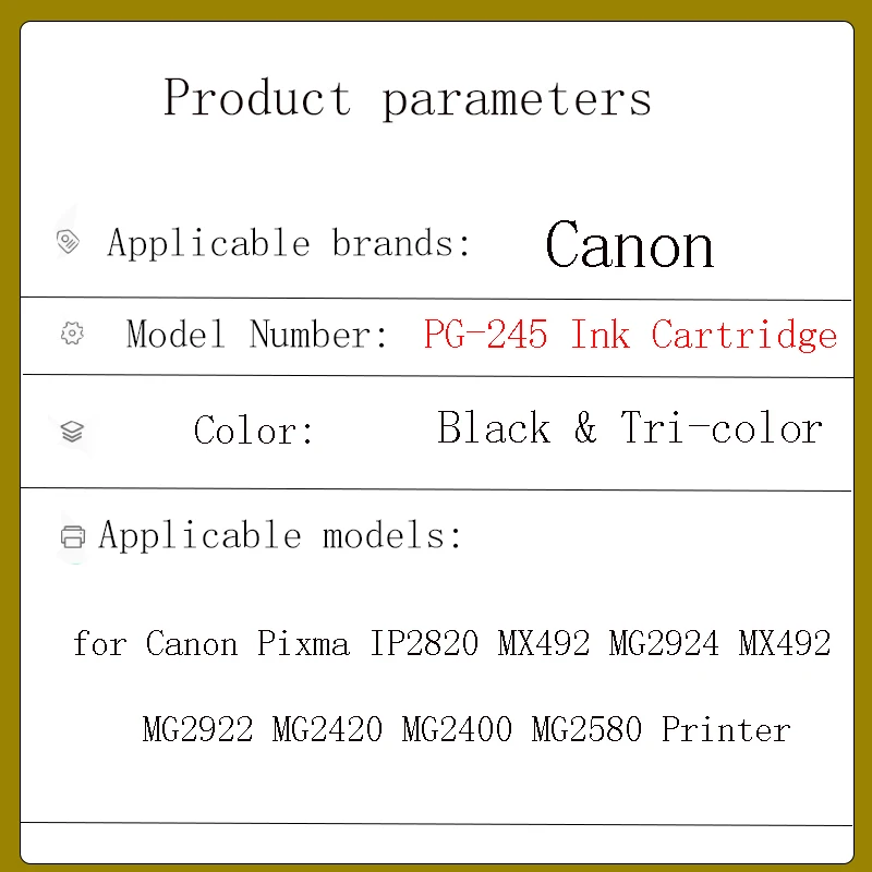 PG-245XL CL-246XL PG245 CL246 Ink Cartridges for Canon PG 245 PG-245 CL 246 for Pixma iP2820 MX492 MG2924 MX492 MG2520 printer