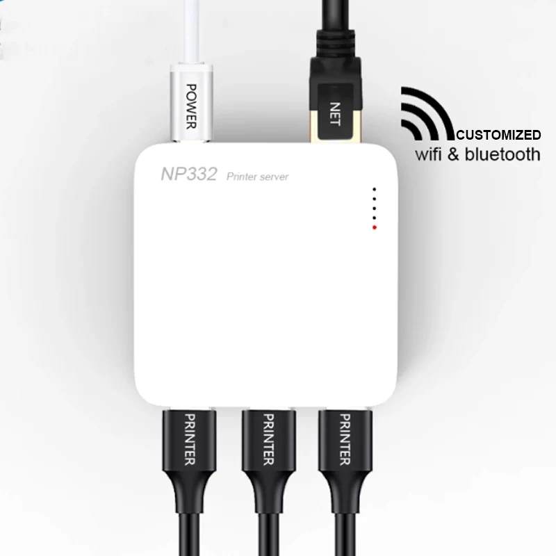 NP33X 2 or 3 Port Network Wireless Print Server for USB Printer Simple Easy to Use Small Size Optional LAN/WIFI