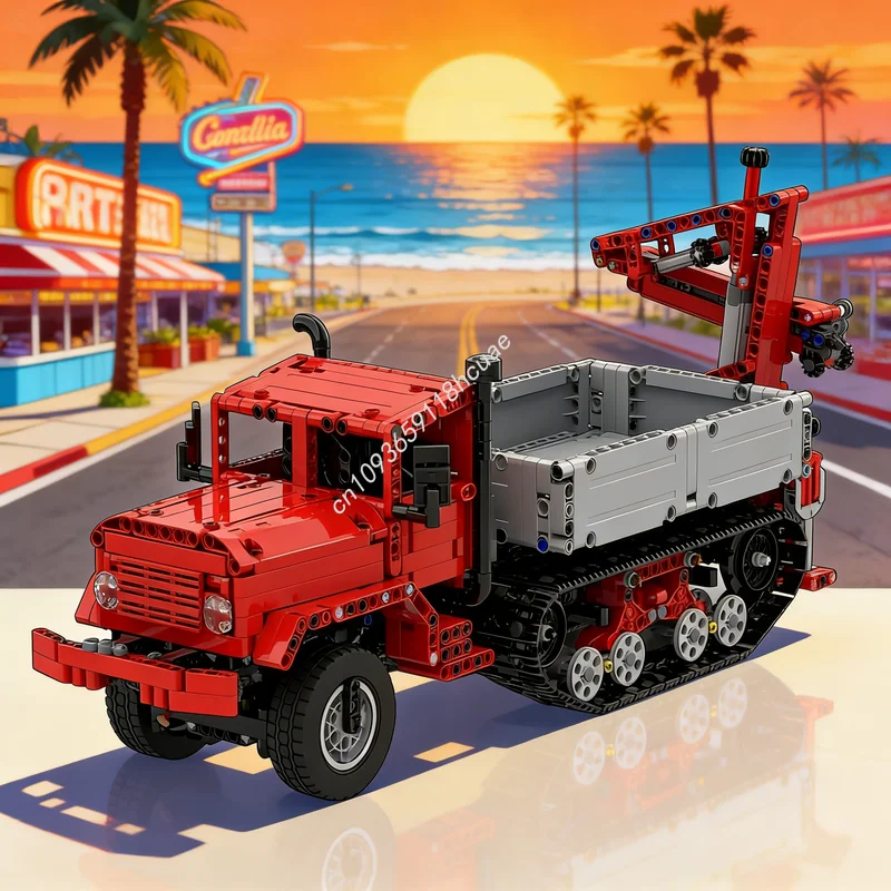 

402 детали MOC: Техническая модель крана-полупогрузчика, конструктор, развивающая игрушка, идея для подарка на Рождество, DIY, обучающий конструктор