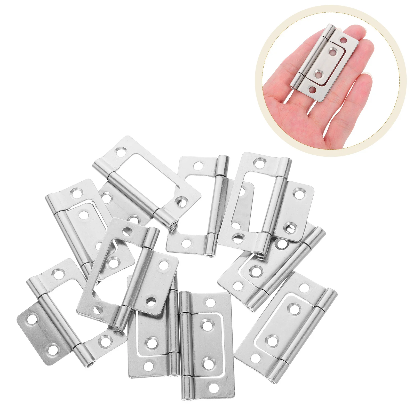 

10pcs Sub-Mother Hinge Heavy Duty Cabinet Door Hinges Silent Iron Kitchen Bedroom Wardrobe Rv Furniture Flat Mount Adjustable