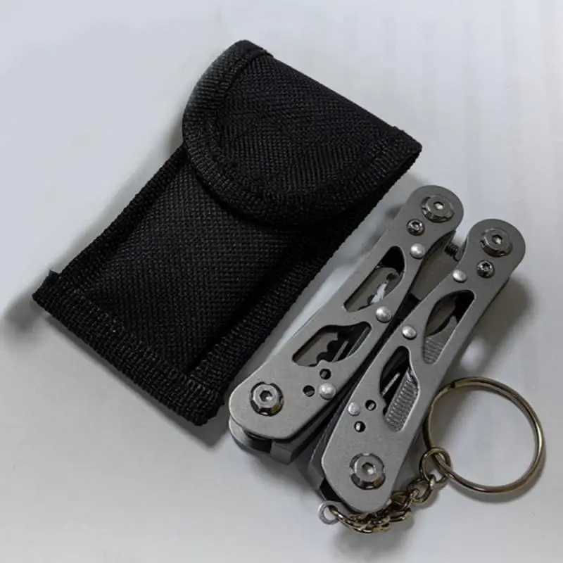 14 In 1Outdoor Mini Folding Muilti-functional Plier Clamp Keychain Outdoor Hiking Tool Pocket Multitools Knife