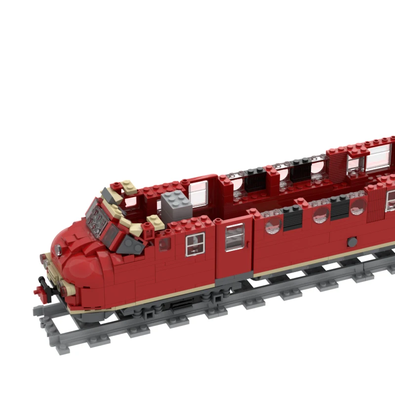 High-speed City Dutch Diesel Electric Passenger  Locomotive Train MOC Building Block Railway Carriage Track Model Brick Boy Toy