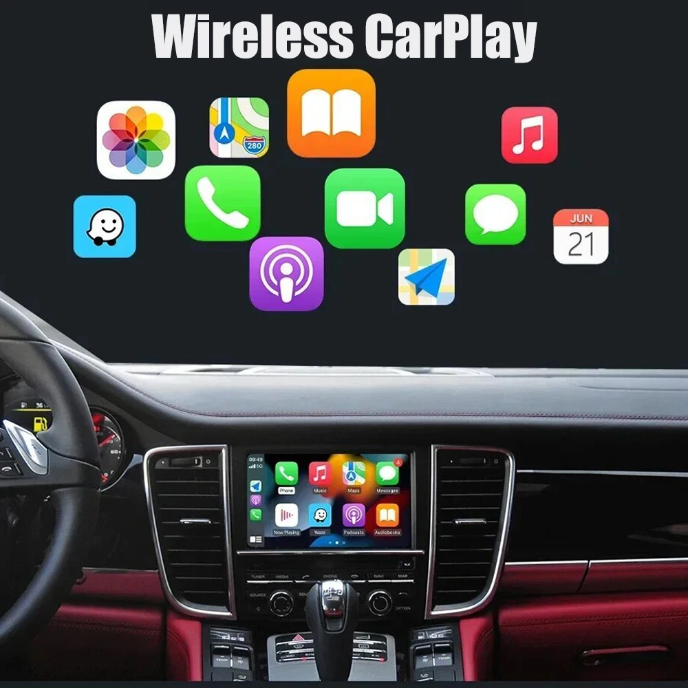Module Wireless CarPlay Android Auto Adapter Box BT Host For Porsche Macan Cayman Cayenne Panamera Boxster 911 718 Camera Input
