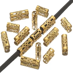 20pcs Lot Stainless Steel Hollow Tube Spacer Beads Hair Braid Beard Dread Lock Charms for Necklace Bracelet Jewelry Making
