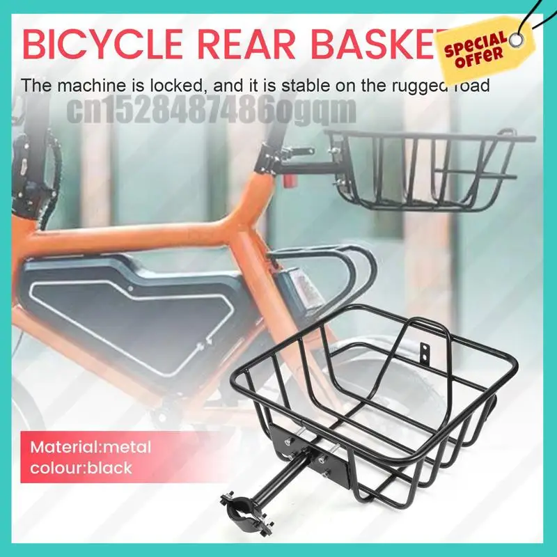 -ABJZ Wire Lift-Off Hinterkorb Fahrrad-Hinterkorb Eisen-Hängekorb Verdickter und verbreiterter Fahrradkorb für Fahrräder