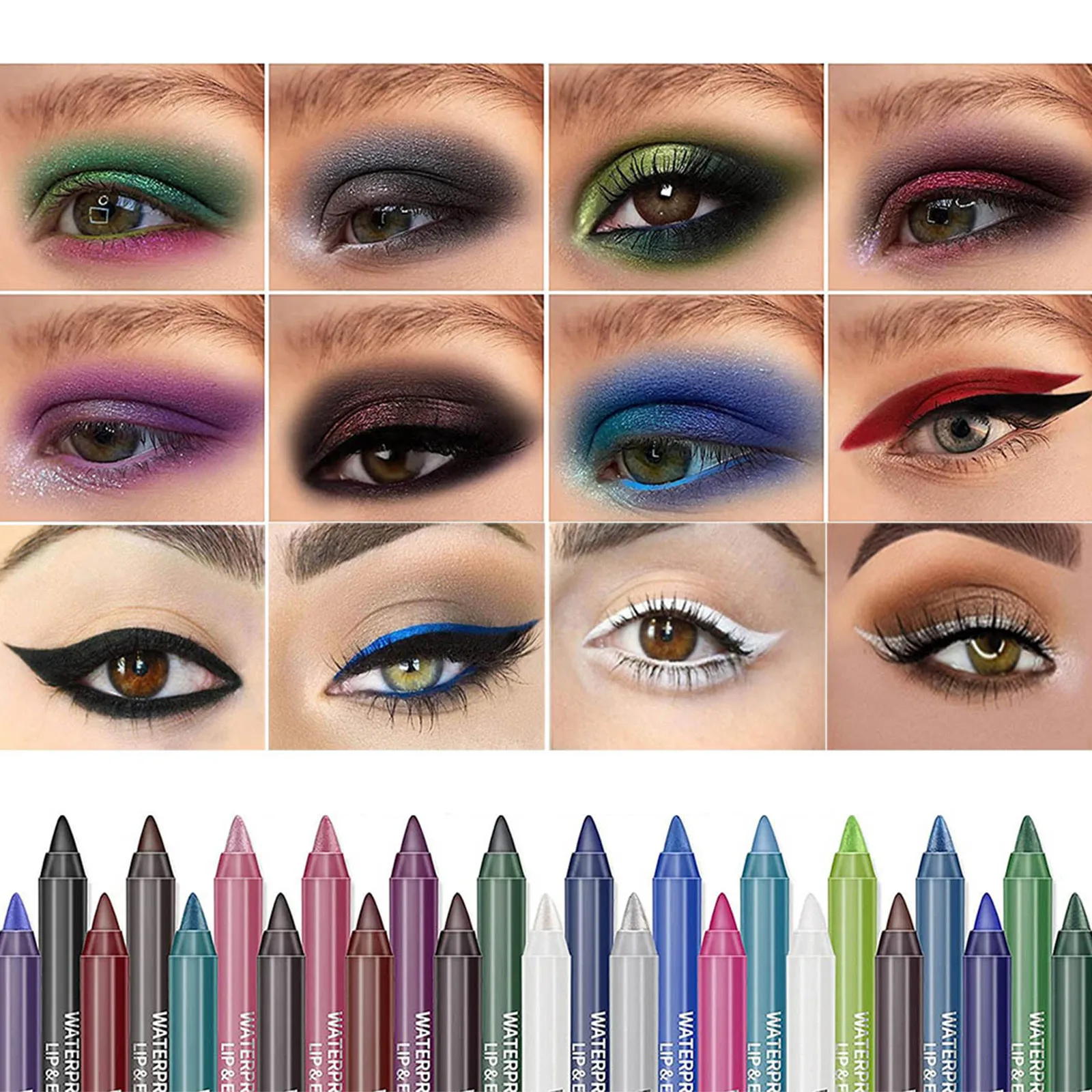 Hot Sale Beauty Tools for Women Eyes Makeup Tattoo Waterproof Pigment Color Eyeliner Pencil Gel Blue Purple White Eye Liner Pen