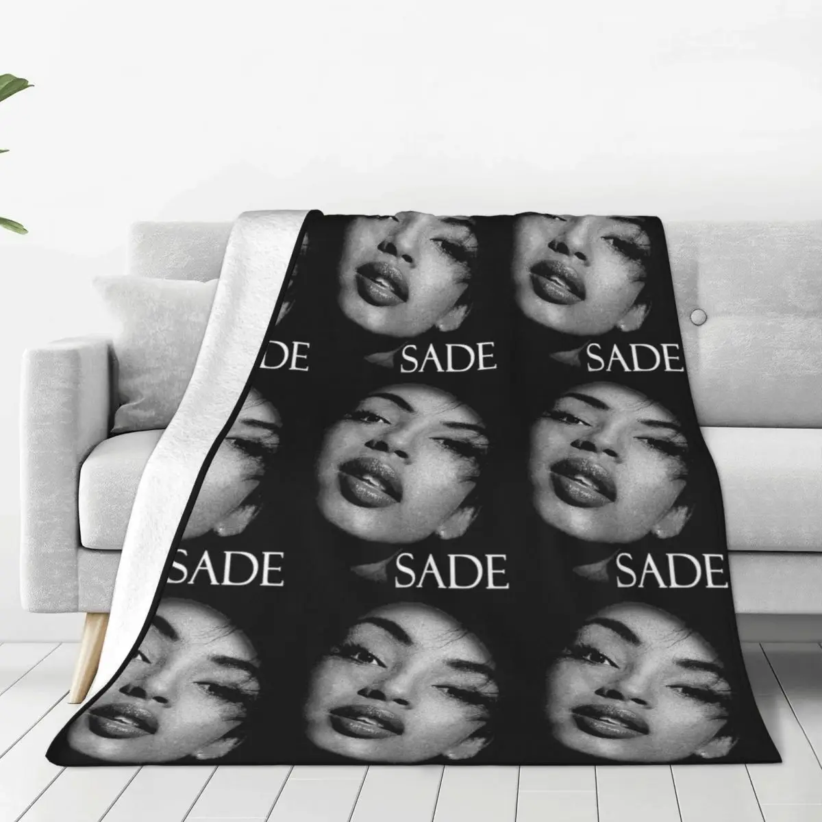 S-Sade Adu Singer Vintage Knitted Blanket Fleece Lightweight Thin Throw Blankets for Airplane Travel Bedspread