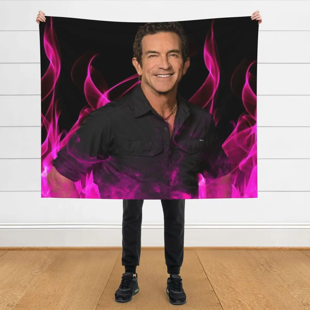 

Jeff Probst Handsome Pink Glow Fire Blow Throw Blanket Comforter Plush Softest Thermals For Travel Blankets
