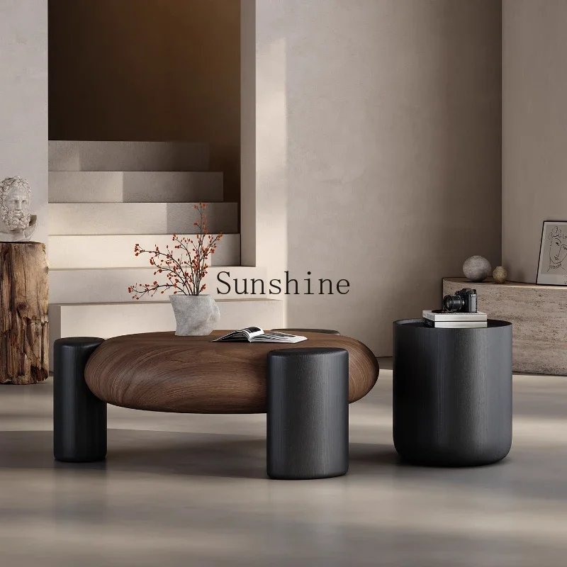 

Italian minimalist medieval round coffee table living room home creative coffee table combination