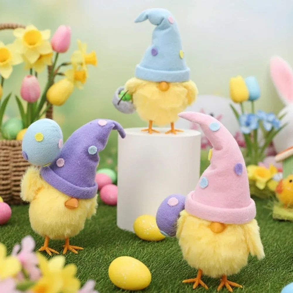 Easter Party Decor 1-5PCS Ins Style Cute Egg Chick Doll Children Gift Festival Home Decoration Display