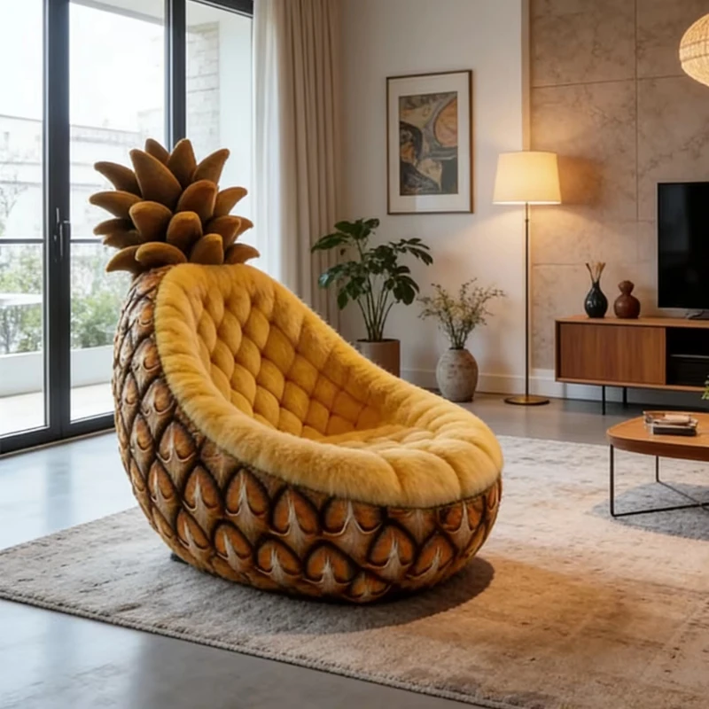 Luxurious pineapple sofa armchair, innovative and chic home decor, unique birthday gift, comfortable single