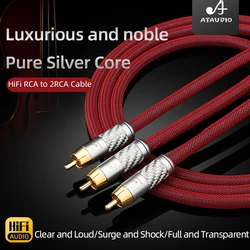 Kabel ATAUDIO HiFi RCA 6N Pure Silver Solid Conductor RCA do 2 RCA HiFi Audio Interconnection Signal Cable