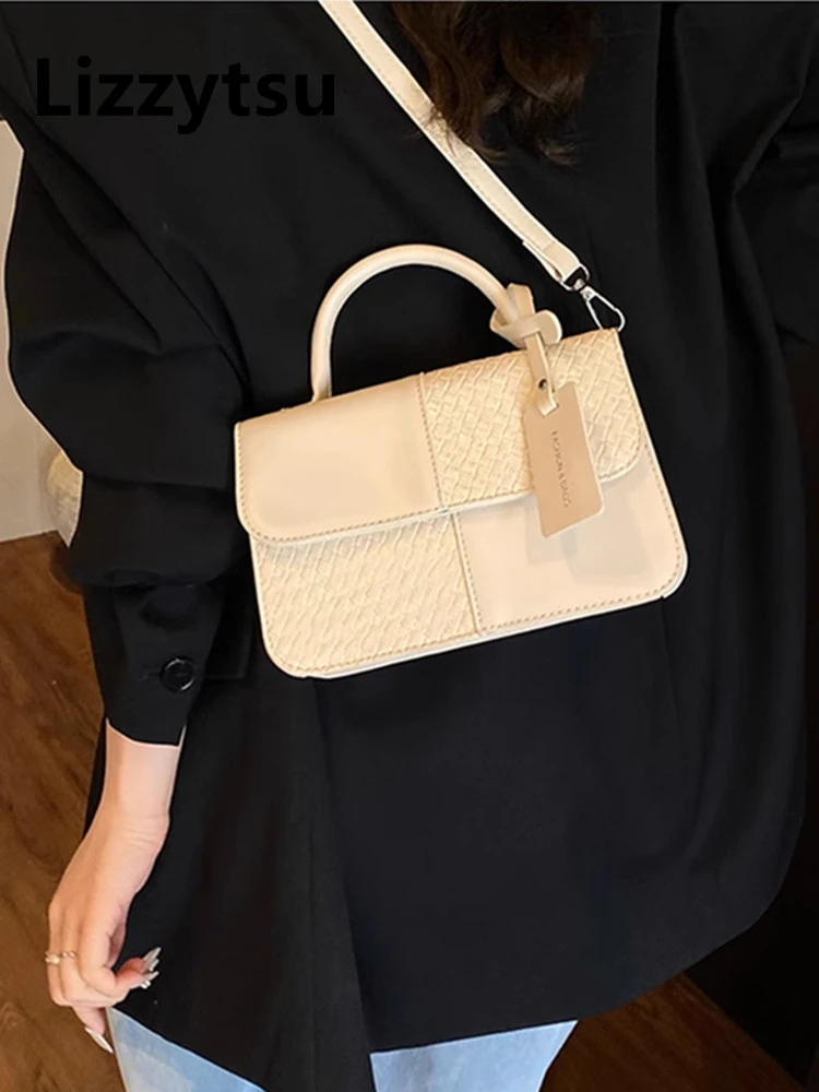 

Lizzytsu элегантный дизайн, роскошные квадратные сумки на плечо из искусственной кожи, винтажная корейская сумка, женская уличная сумка через плечо Easymatch