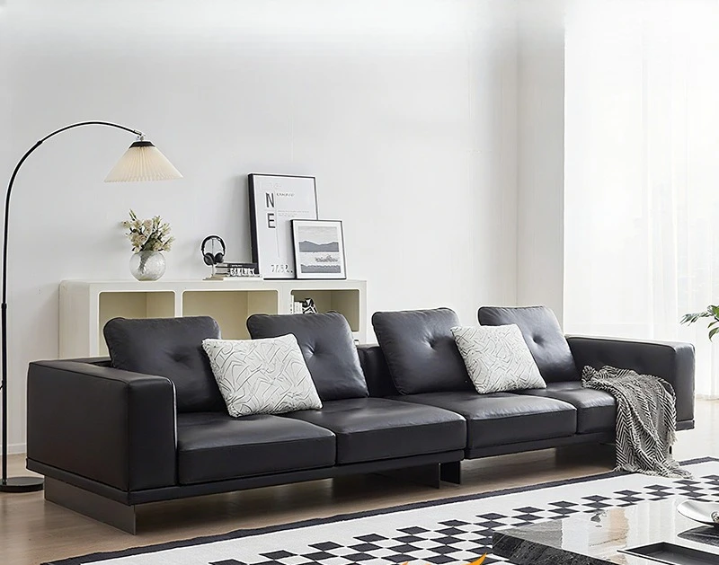 Italian leather high-end Dylan sofa large flat multi-person minimalist first layer cowhide living room creative special-shaped s