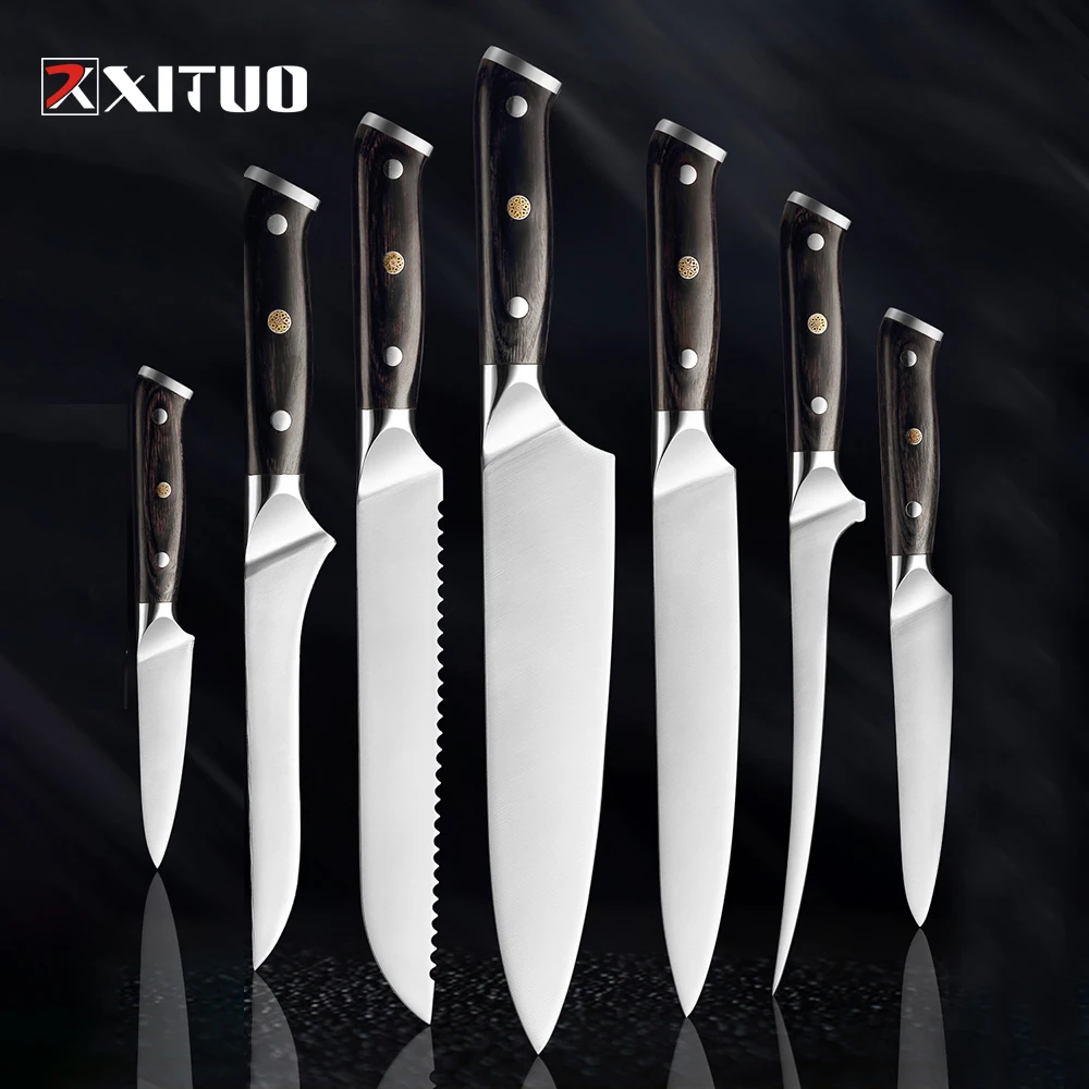 XITUO Kitchen Knife Set Japanese Slicing Cleaver Santoku Knife Sharp Utility Boning Knives 7CR17 Stainless Steel Cooking Knives