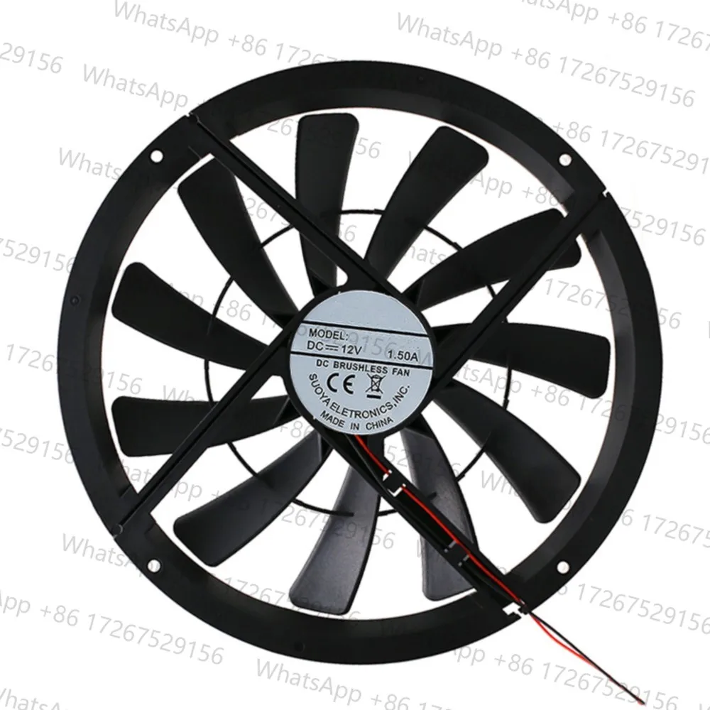 250mm 12V 1200RPM Industrial Cooling Fan Dual Ball Bearing 40dBA Molex for Server Racks/Mining Rigs/EV Chargers、Telecom Cabinet