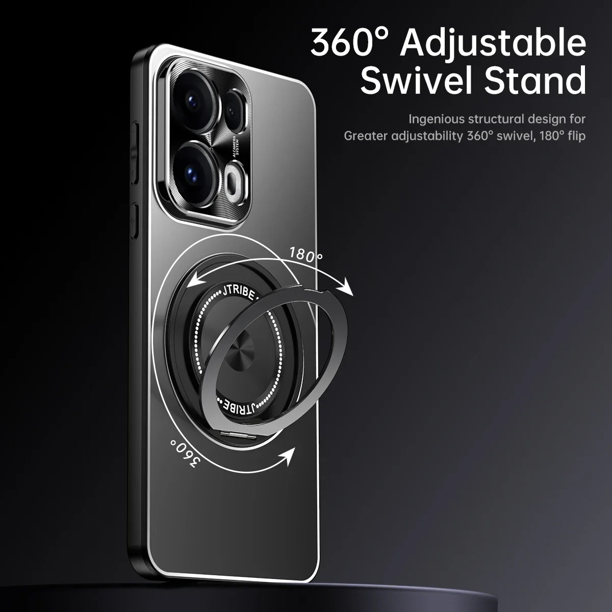 

Magnetic Ring Rotating Bracket Matte Metal Back Cover Cases for OPPO Find X8 Reno 13 Pro 5G Lens Full Protection Phone Case