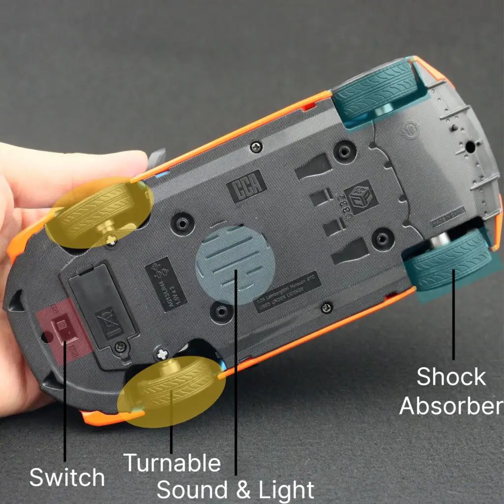 1/24 Lamborghini STO 1:24 Diecast Alloy Metal Toy Car Miniature Model Free Wheels Sound & Light Collection Gift For Boy Children