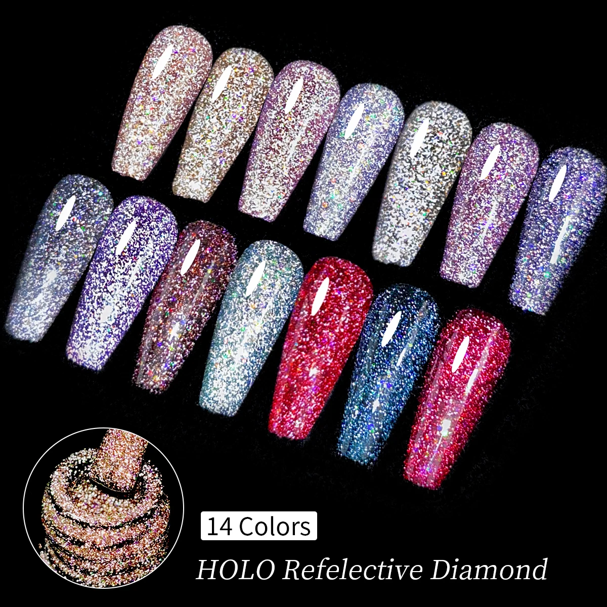 Vernis à ongles en Gel Diamond Crush pour la saint-valentin, vernis Gel à paillettes réfléchissantes, couche transparente en Gel Semi-Permanent scintillant, Dip-i, 7ml