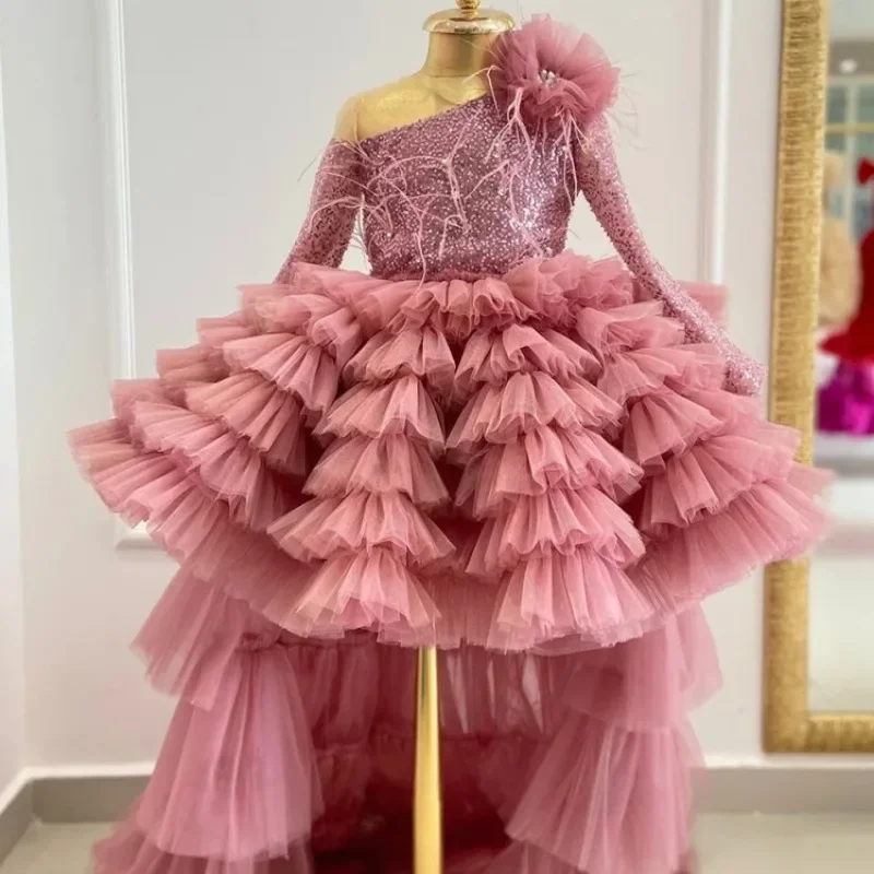 Robe longue à fleurs pour filles, manches longues, dos nu, princesse, bébé fille, mariage, fête d'anniversaire, première communion, robe de vacances