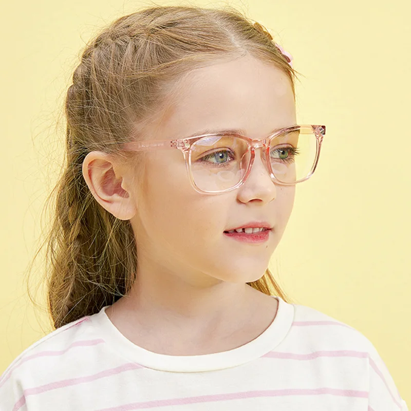 Square Anti Blue Light Glasses for Boys & Girls, Parent-Child Blue Ray Blocking Glasses Frame, Computer Learning Goggles F95755