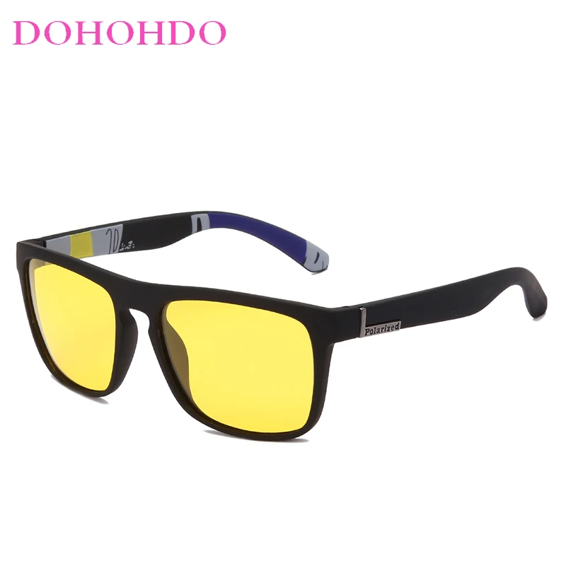 Mode hommes lunettes de Vision nocturne femmes UV400 lunettes de soleil polarisées lentille jaune Anti-éblouissement lunettes de soleil de conduite de nuit lunettes