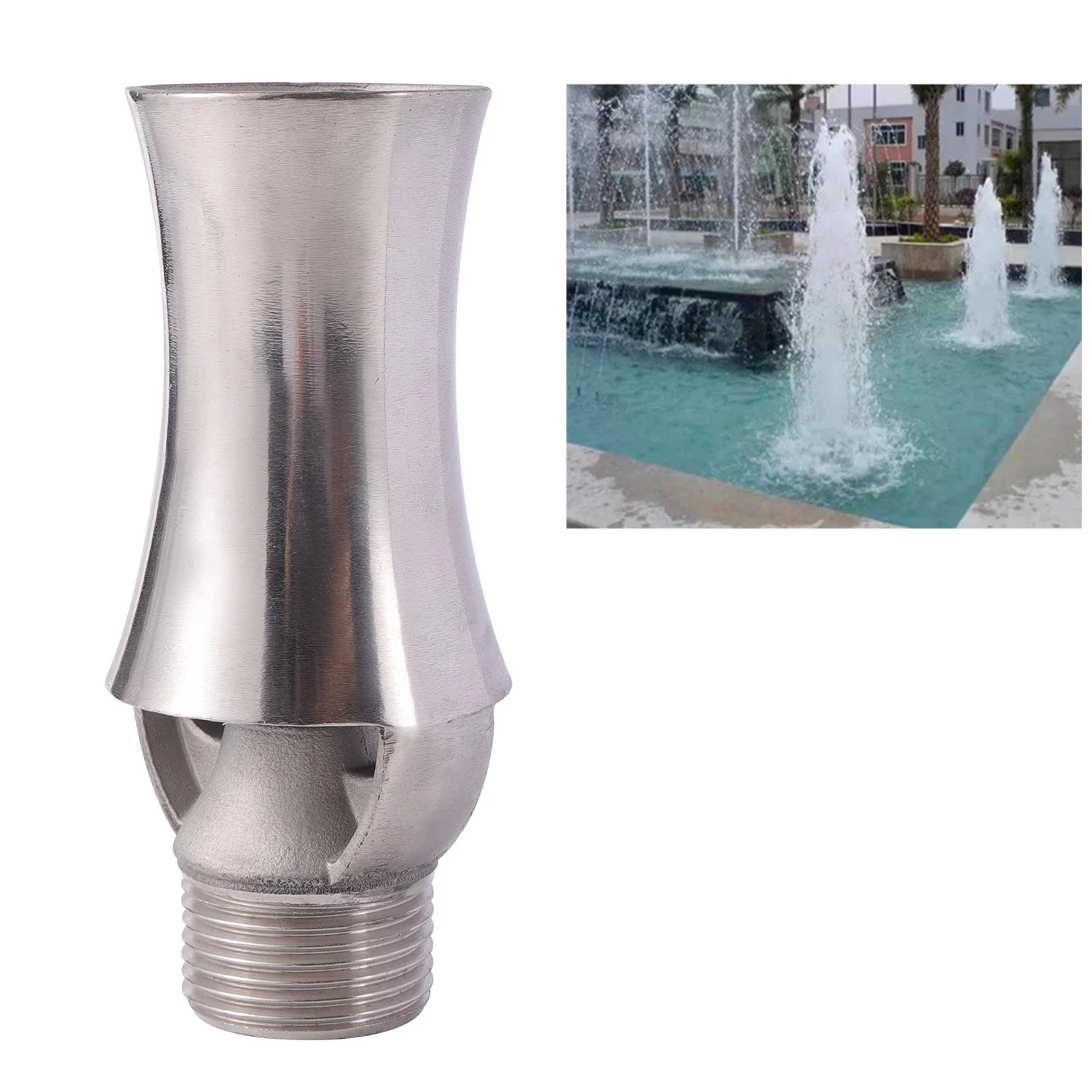 Stainless Steel/Brass Ornamental Fountain Nozzle Garden Park Square Water Pond Pool Landscape Water Spray Ice Tower Cedar Nozzle