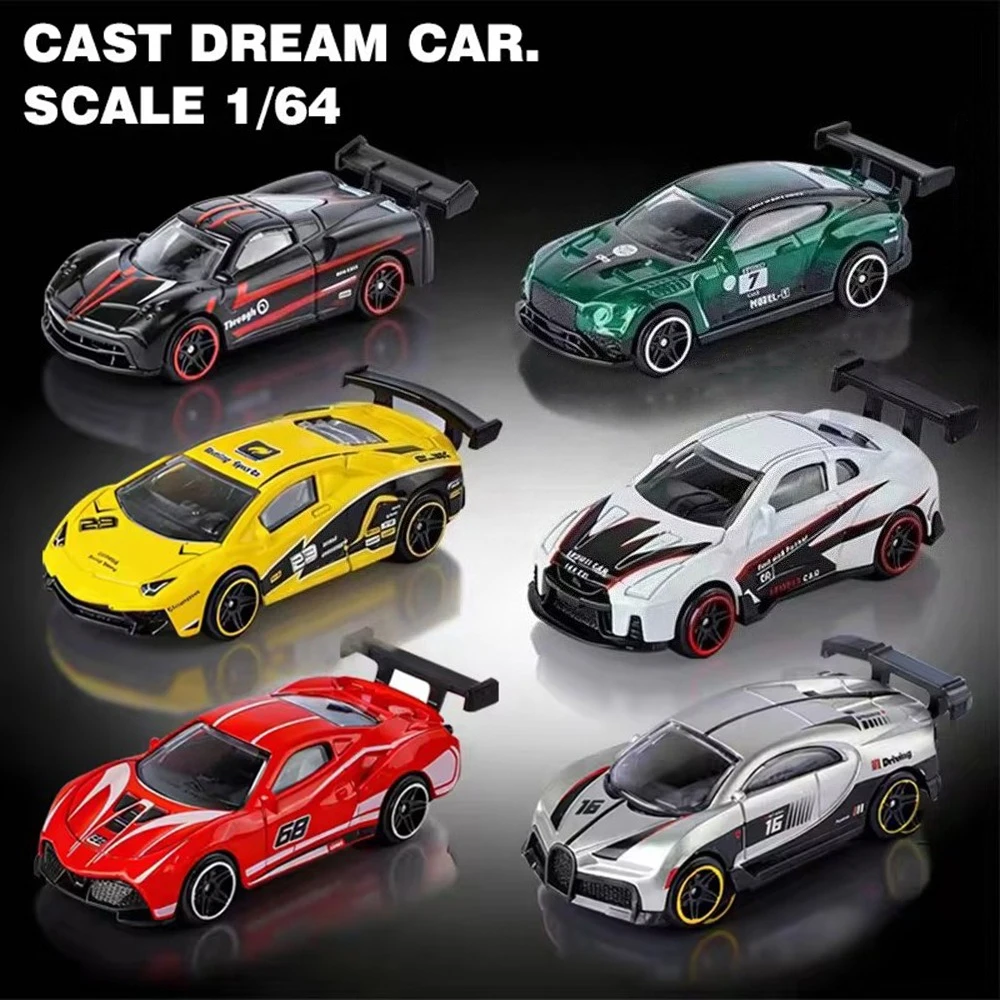 

Модели спортивных автомобилей из сплава 1:64, игрушки, с функцией скольжения вперед, прочные, ударопрочные, миниатюрные транспортные средства, подарки на День защиты детей