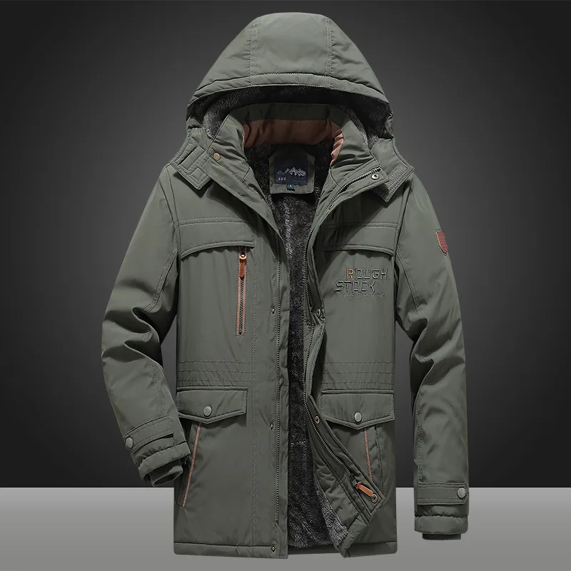 Men's fleece cotton-padded jacket, outdoor thickened cotton-padded jacket for young men, winter plus-size cotton-padded jacket,