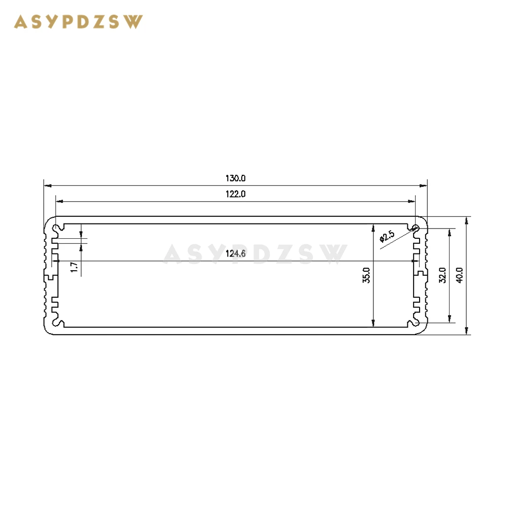 1304 هيكل ألومنيوم كامل صندوق المضخم مكبر كهربائي حجم 132*42*169 مللي متر
