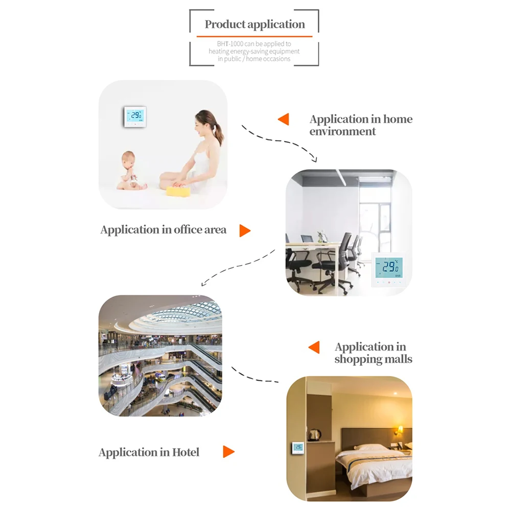 

5A 110-230V Weekly Programmable LCD Display Touch Screen Water Heating Thermostat Room Temperature Controller