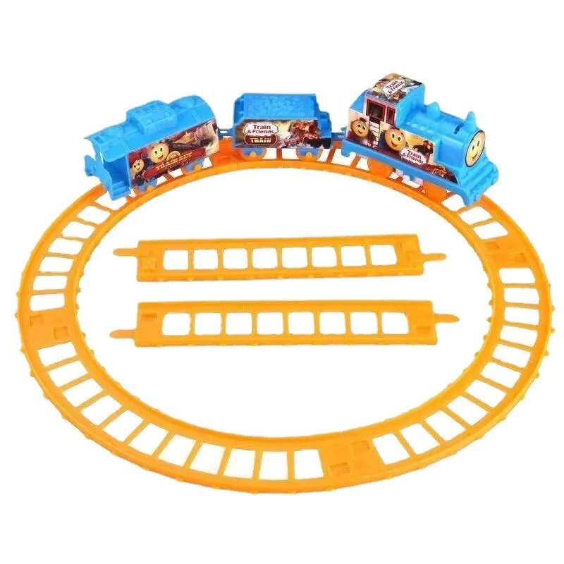 Thomas Small Train Electric Rail Car with Battery Simulation Assembly Puzzle DIY Rail Toy Night Market