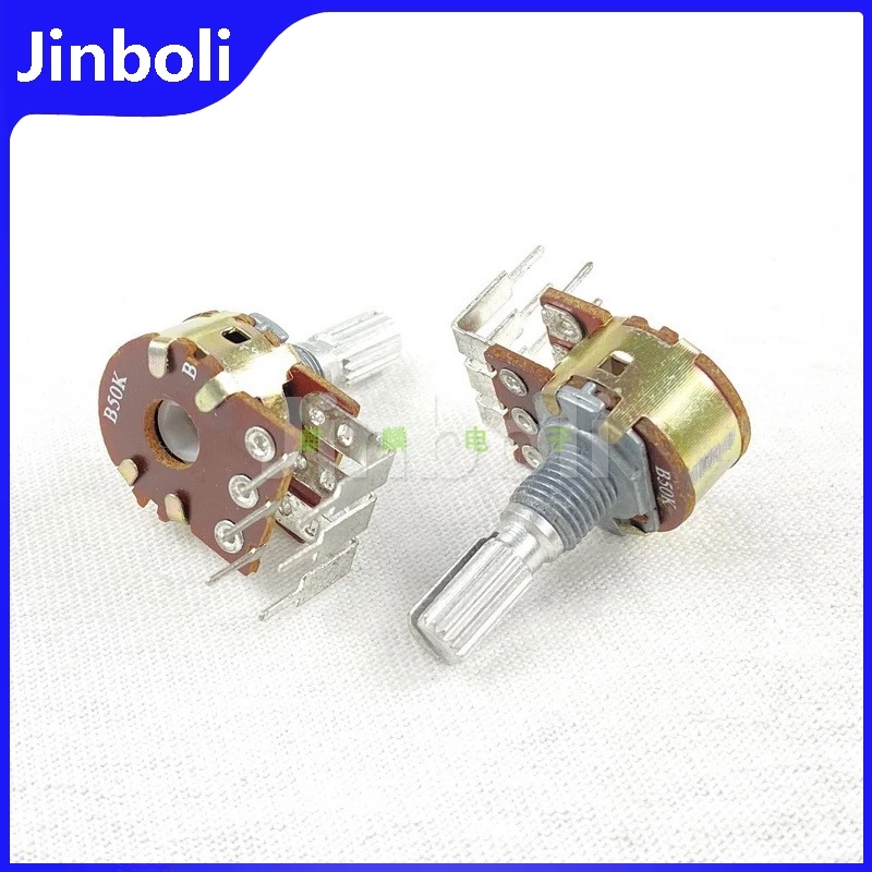 3PCS Type 16 B50K 6-pin Double Vertical bent-foot Computer Speaker Amplifier Audio High And Low Volume Potentiometer