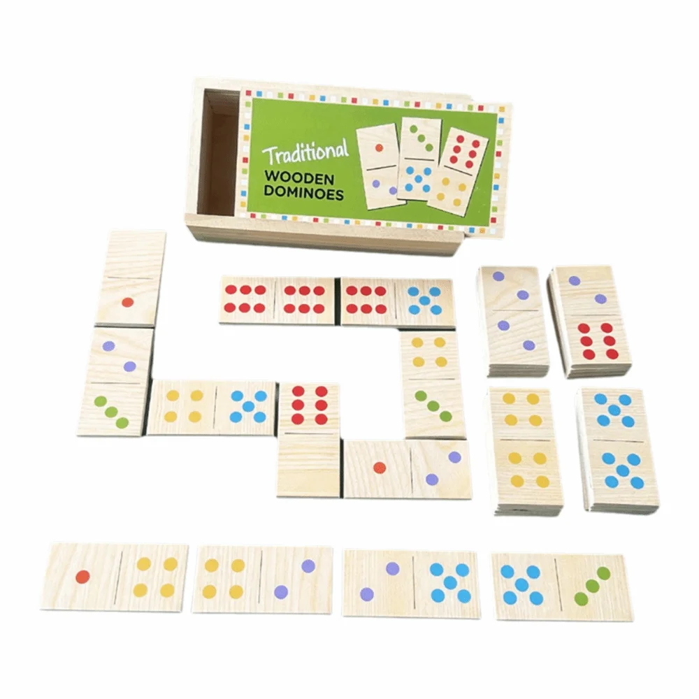 

15/28PCS Cartoon Pattern Dominoes Puzzle Wood Multicolor Cognitive Jigsaw Board Box Learning Toy Education Toys Early Education
